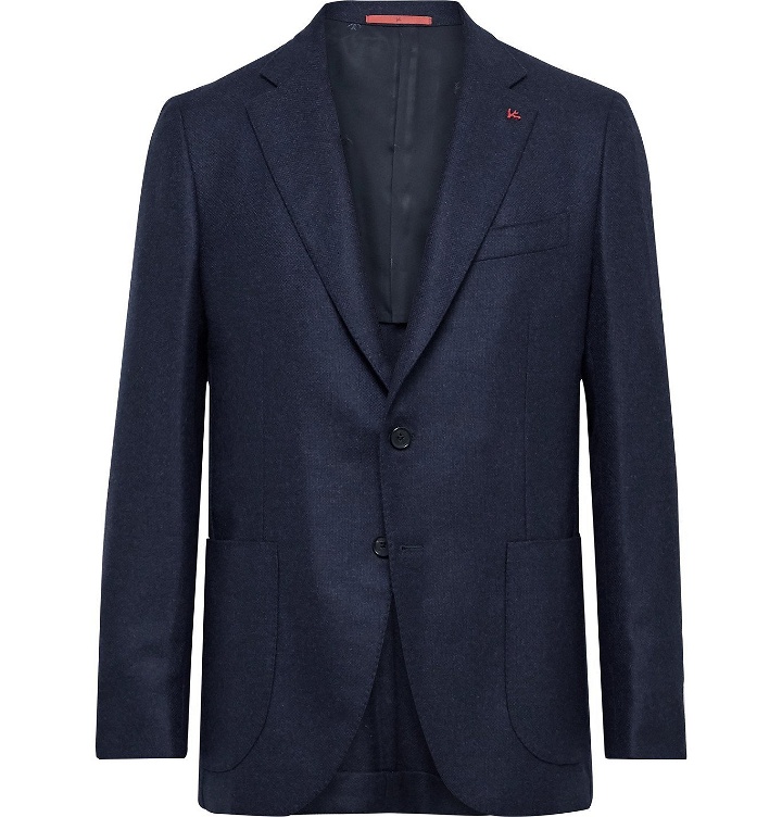 Photo: Isaia - Slim-Fit Wool and Cashmere-Blend Blazer - Blue