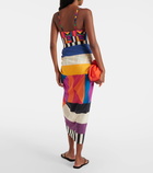 Eres Miroir printed cotton and silk beach cover-up