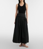 Alaïa Cotton-blend maxi skirt