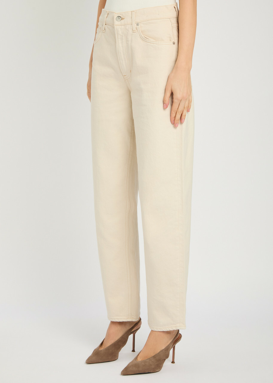 Veronica Beard Haley Arc-leg Jeans Ecru