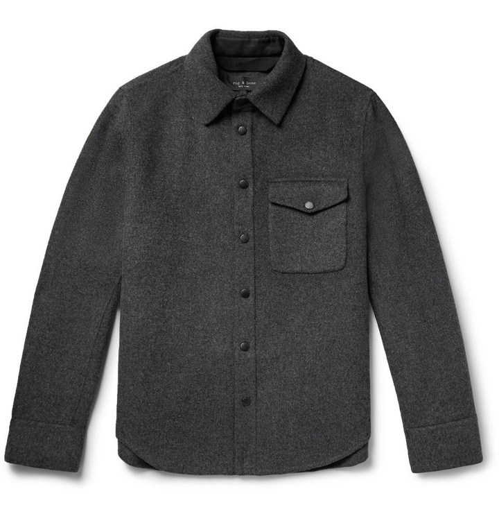 Photo: rag & bone - Principle Wool-Blend Felt Overshirt - Dark gray