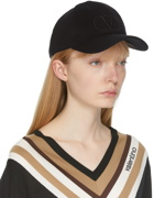 Valentino Garavani Black Wool VLogo Baseball Cap