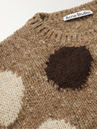 Acne Studios - Oversized Polka-Dot Intarsia Wool Sweater - Brown