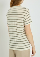 Brunello Cucinelli Striped Wool and Cashmere-blend top Beige