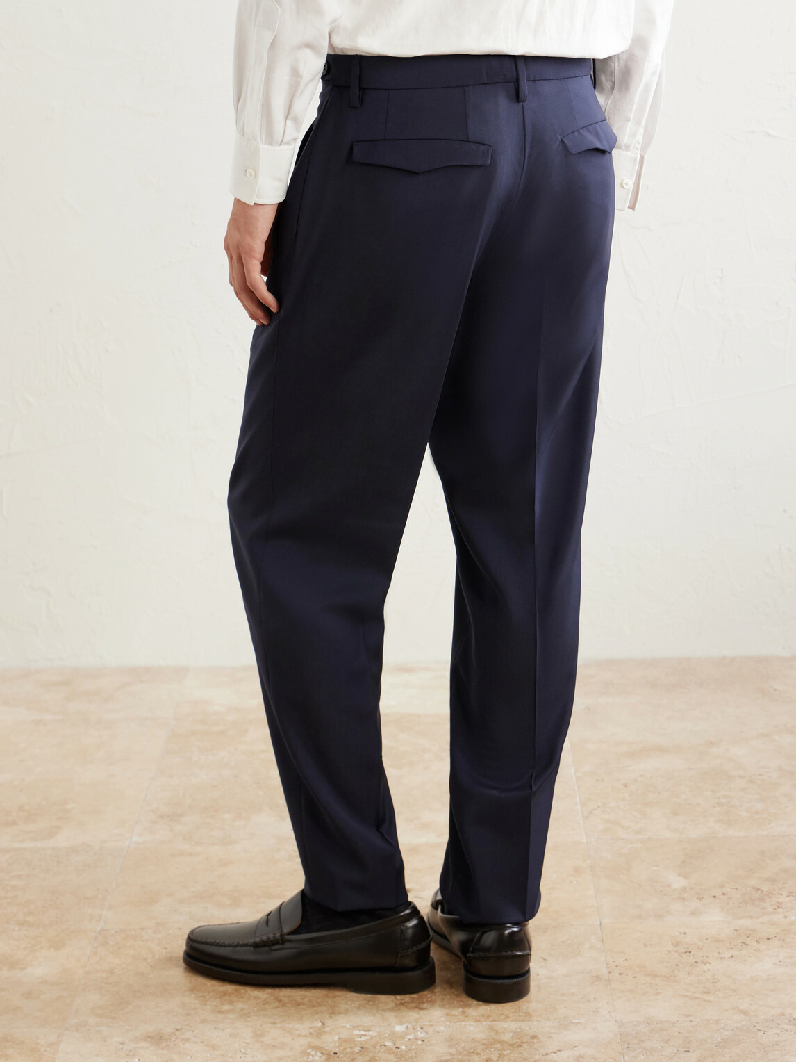 Barena - Straight-Leg Pleated Virgin Wool Suit Trousers - Blue