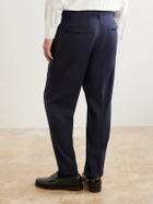 Barena - Straight-Leg Pleated Virgin Wool Suit Trousers - Blue