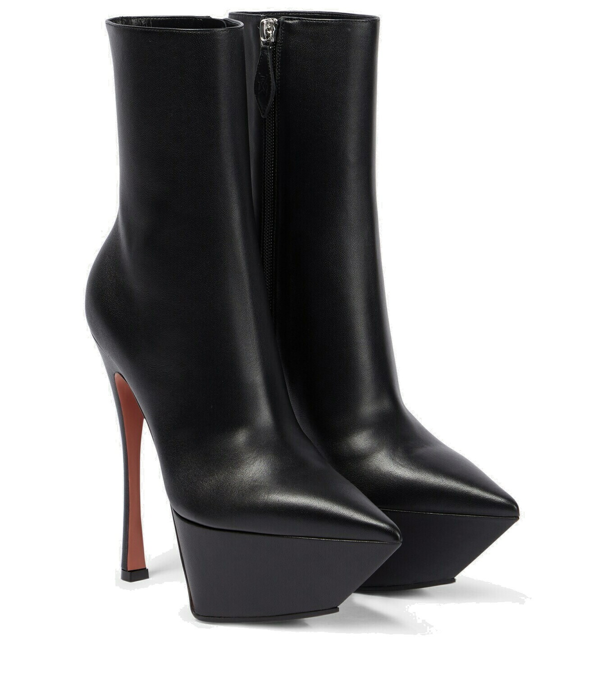 amina muaddi giorgia leather ankle boots