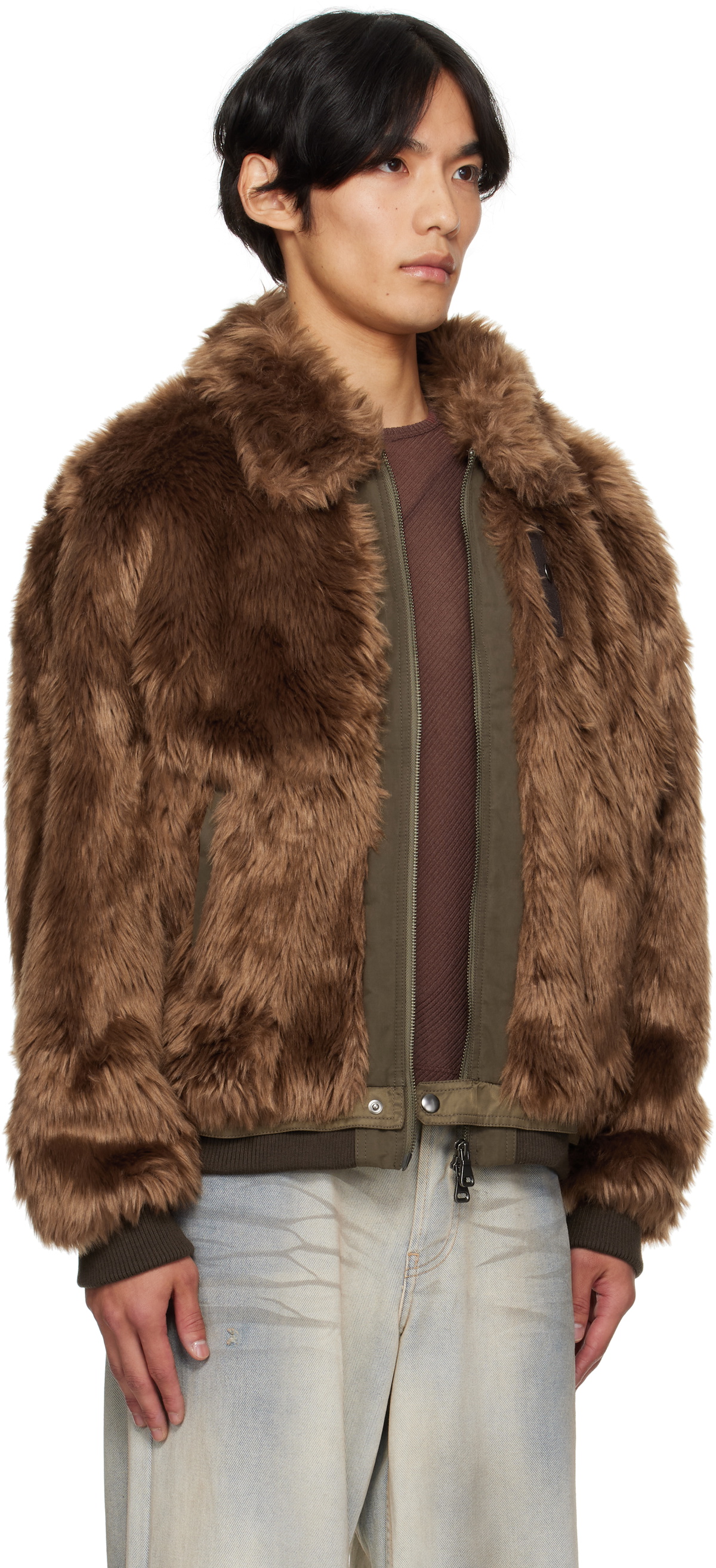 Andersson Bell Brown Flight Faux-Fur Bomber Jacket Andersson Bell
