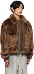 Andersson Bell Brown Flight Faux-Fur Bomber Jacket