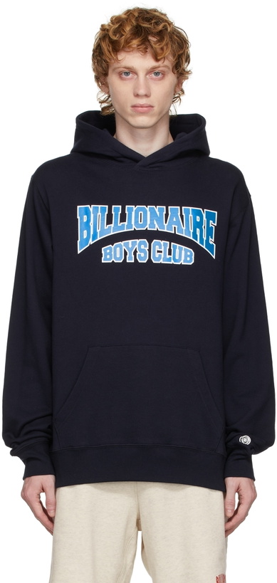 Photo: Billionaire Boys Club Navy Varsity Popover Hoodie