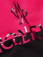 Moncler - Logo-Print Two-Tone Cotton-Jersey Hoodie - Pink