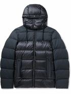 Herno - Quilted Wool-Blend and Shell Hooded Down Jacket - Blue