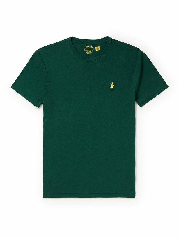 Photo: Polo Ralph Lauren - Logo-Embroidered Cotton-Jersey T-Shirt - Green