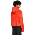Pyer Moss Red Sherpa Cropped Hoodie