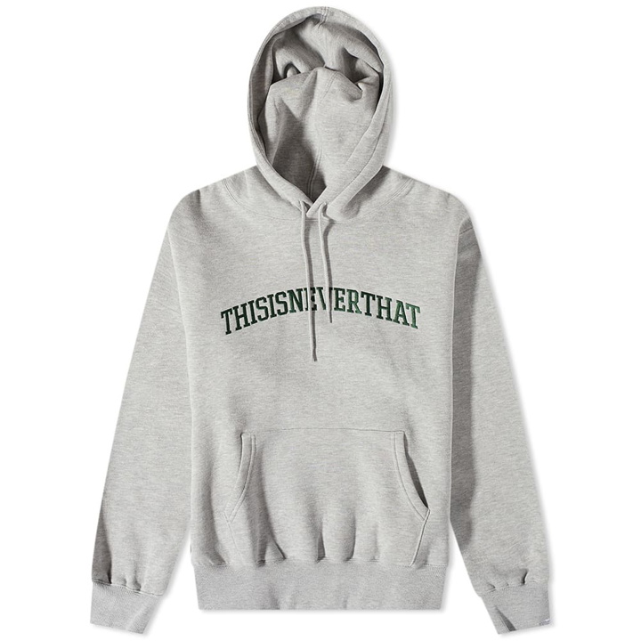 Photo: thisisneverthat Men's Arch-Logo Pop Over Hoody in Heather Grey