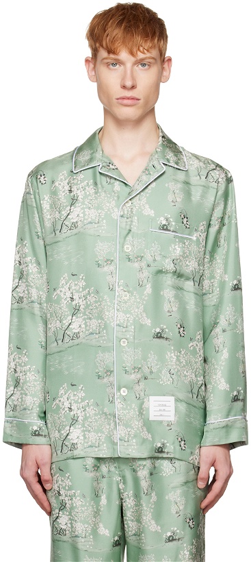 Photo: Thom Browne Green Floral Pyjama Shirt