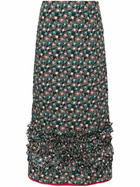 Molly Goddard Black Delia Floral-Print Ruffled Skirt