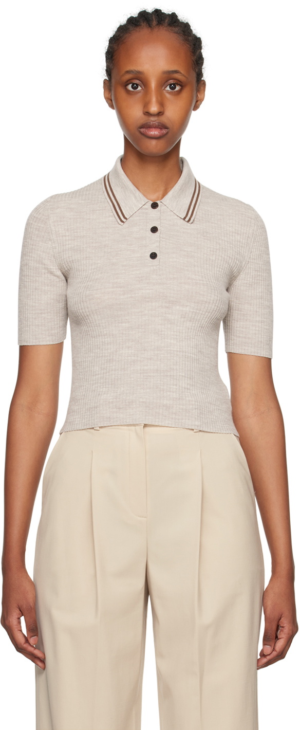 Theory Beige Tipped Polo Theory