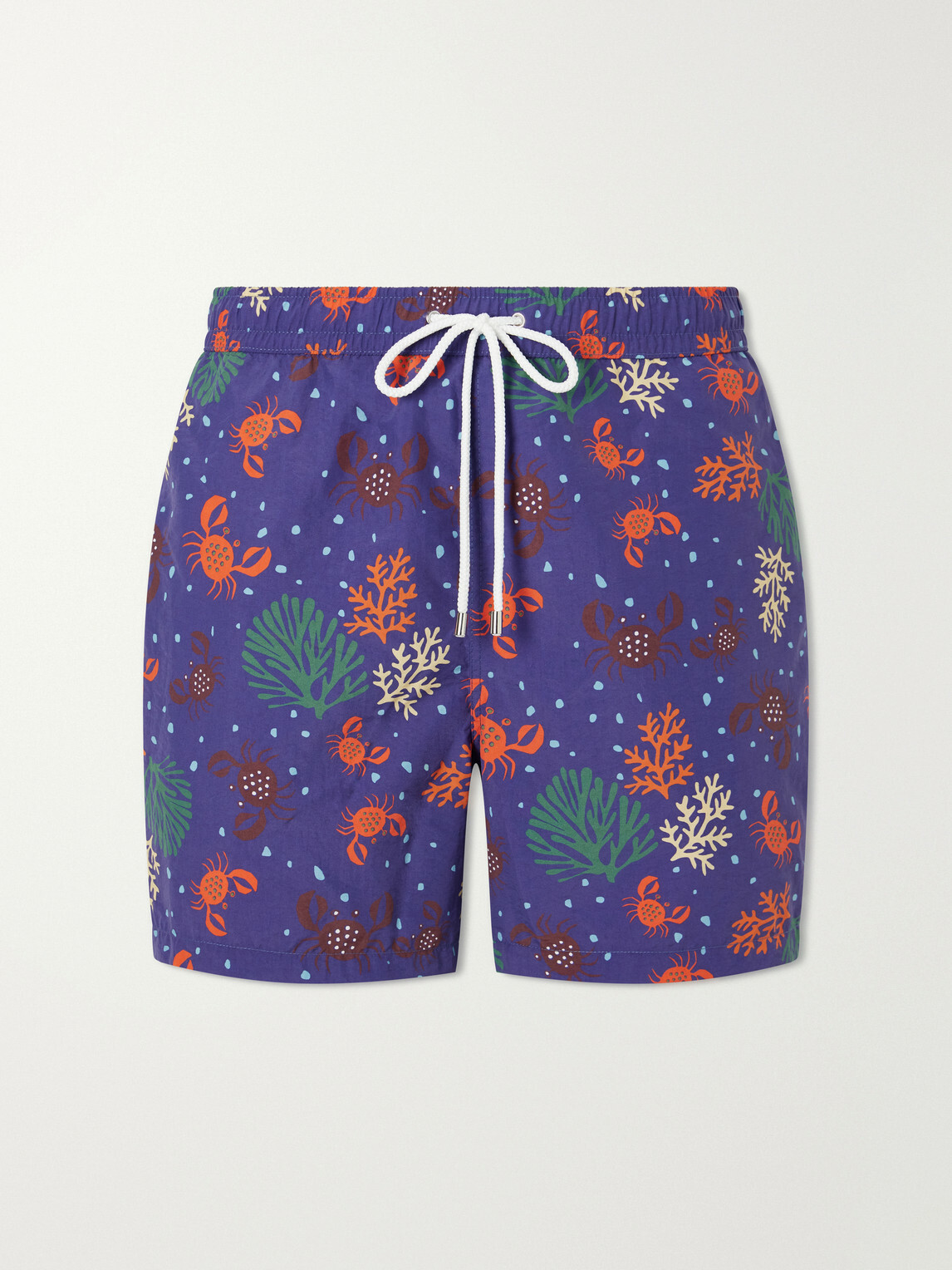 Drake's - Straight-Leg Mid-Length Printed Swim Shorts - Blue