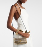 Christian Louboutin Bettina Mini leather-trimmed crochet clutch