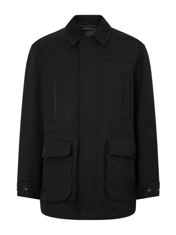 Photo: TOM FORD - Suede-Trimmed Cotton-Blend Twill Jacket - Black