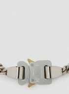 Logo Plaque Buckle Necklace in Silver