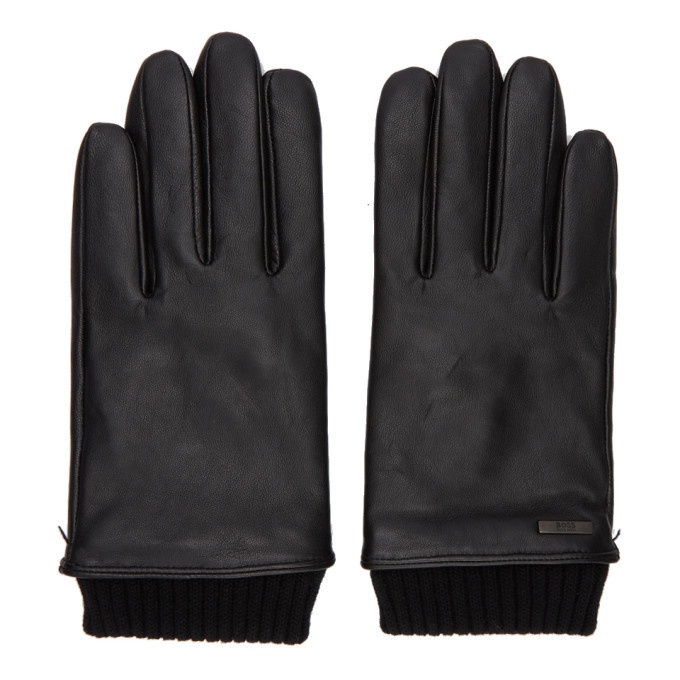 Photo: Boss Black Leather Hewen-TT Gloves
