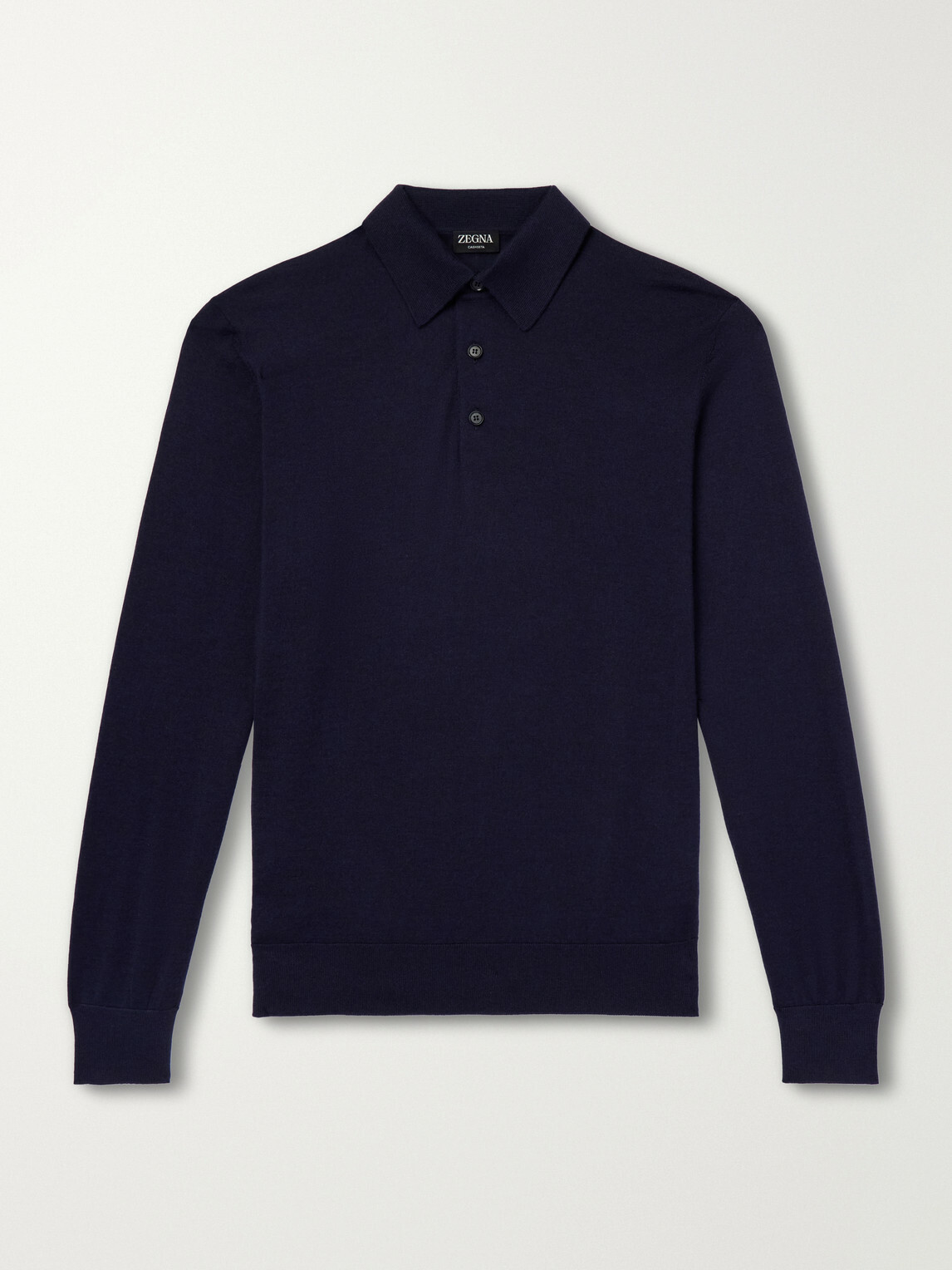 Zegna - Cashmere and Silk-Blend Polo Shirt - Blue