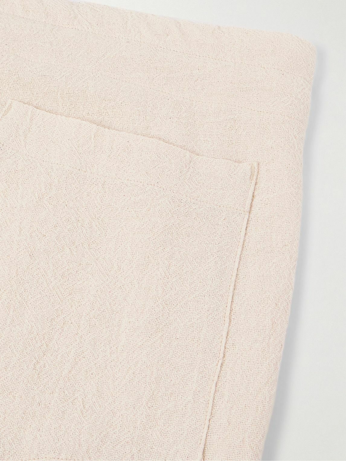 Monitaly - Straight-Leg Pleated Cotton Shorts - Neutrals