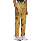Palm Angels Yellow Tie-Dye Cargo Pants