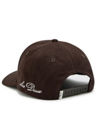 Les Deux Encore Logo-embroidered Faux Suede cap - Dark Brown - One Size