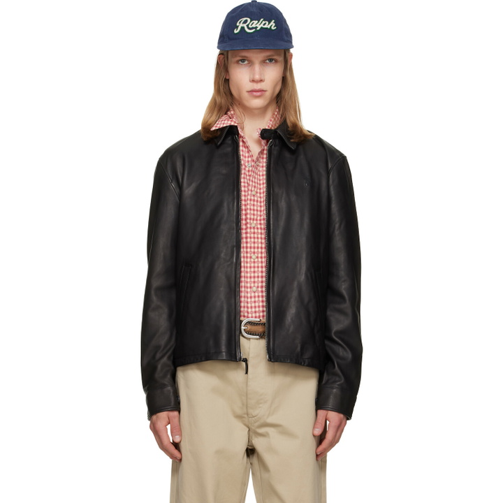 Photo: Polo Ralph Lauren Black 'The Bayville' Leather Jacket