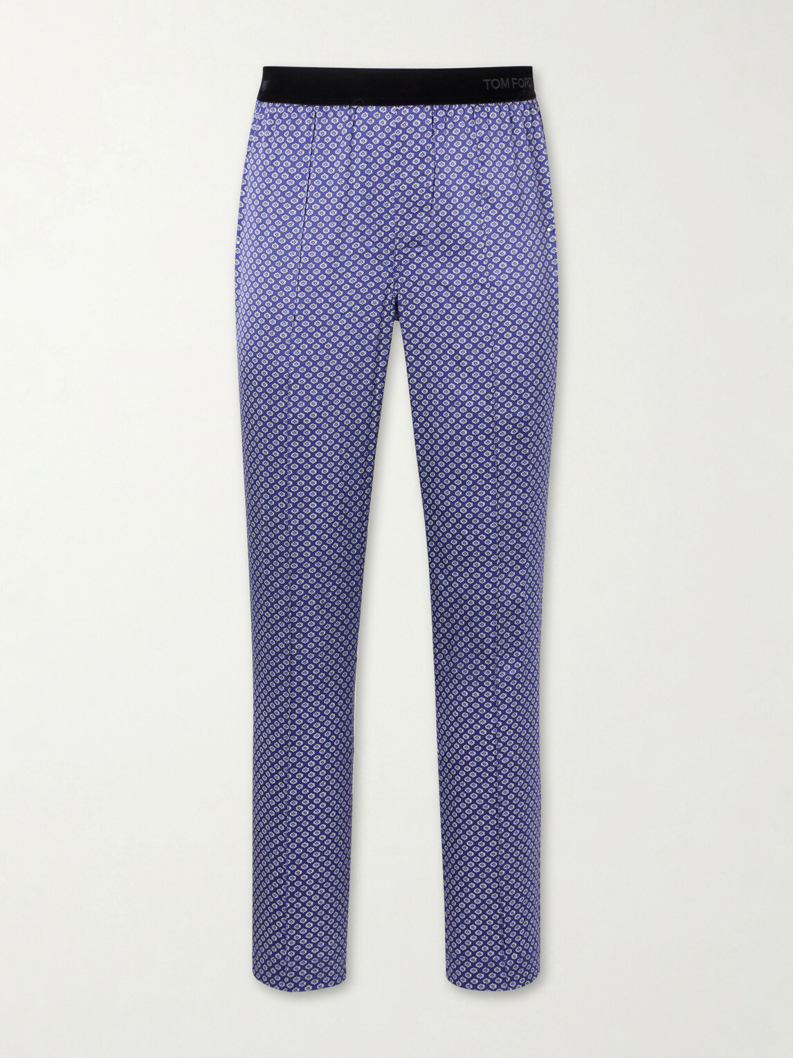 TOM FORD - Printed Silk-Blend Satin Pyjama Trousers - Purple