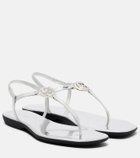 Gucci Interlocking G metallic leather thong sandals
