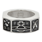 Vivienne Westwood Silver and Gunmetal Samos Ring