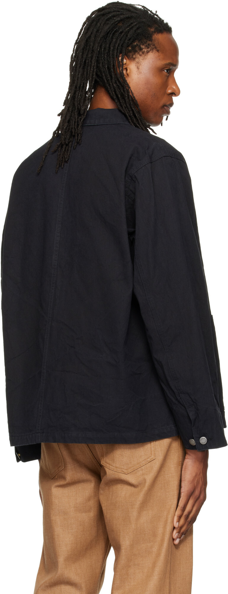 Nudie Jeans Black Howie Duck Canvas Chore Jacket