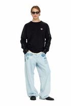 Diesel Long-sleeve T-shirt with tonal trims - T-Shirts Mens in Black