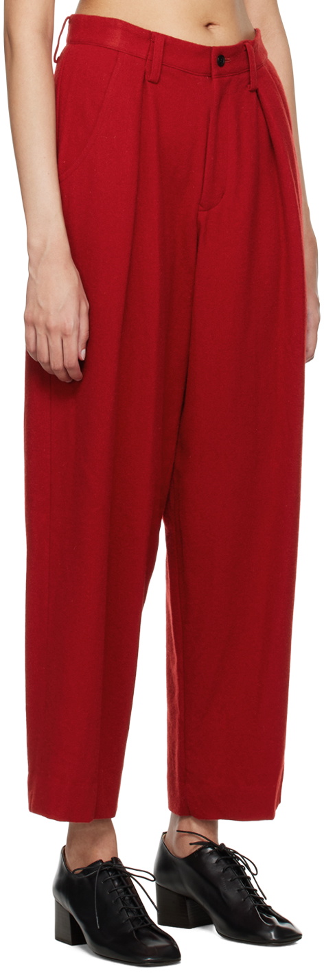 Y's Red Pleated Trousers