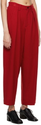 Y's Red Pleated Trousers