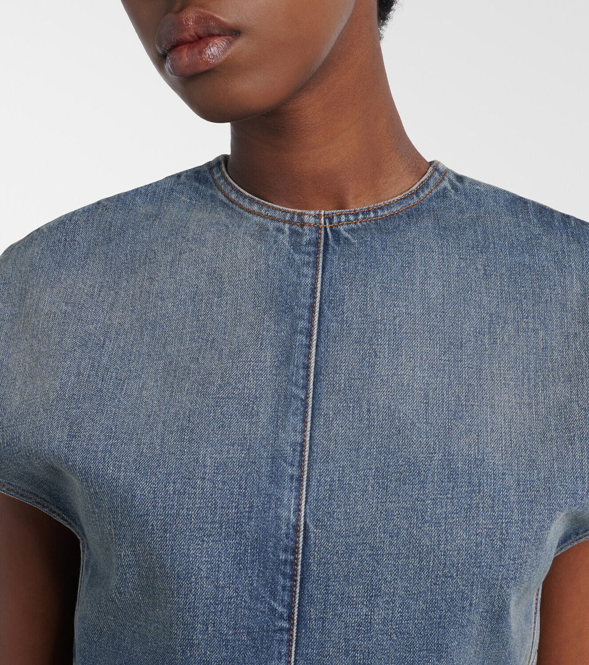 Alaïa Belted denim crop top