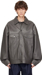 The Frankie Shop Gray Conan Faux-Leather Jacket