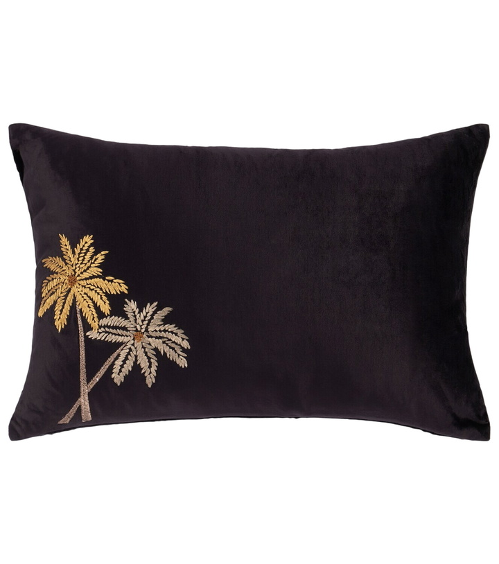 Photo: Les-Ottomans Palms embroidered velvet cushion