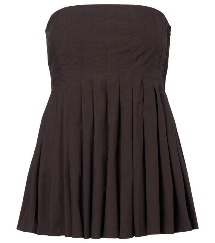 Photo: Proenza Schouler White Label Avine pleated peplum cotton top