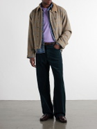 FrizmWORKS - Corduroy-Trimmed Checked Wool Jacket - Neutrals