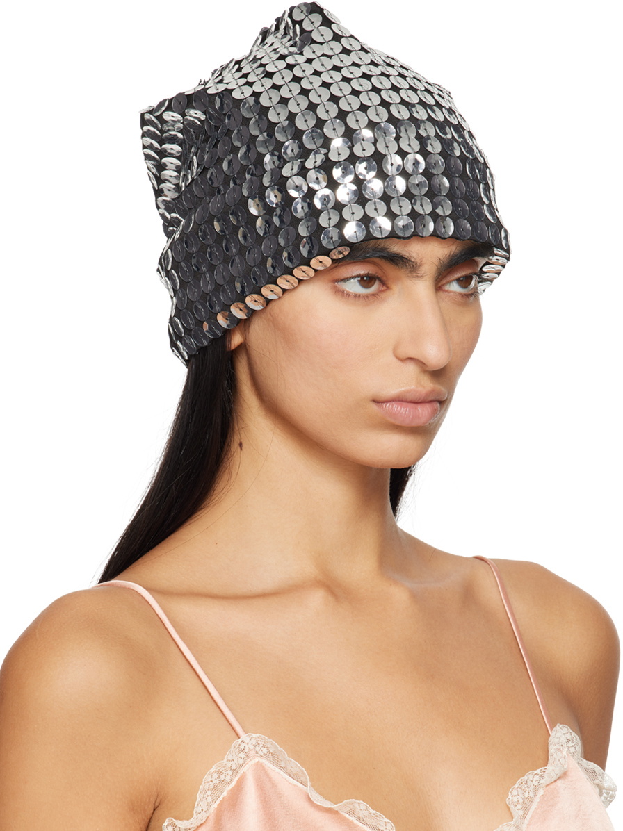 Anna Sui Silver Pailettes Beanie