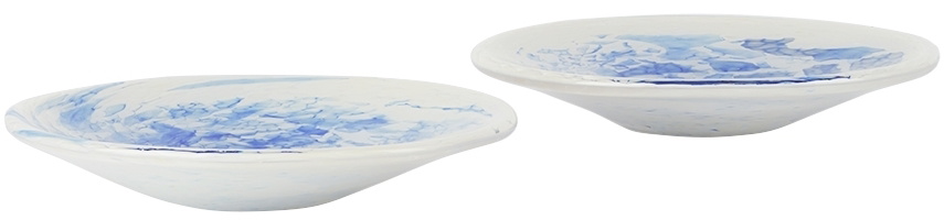 Stories of Italy White & Blue Nougat Dessert Plate Set