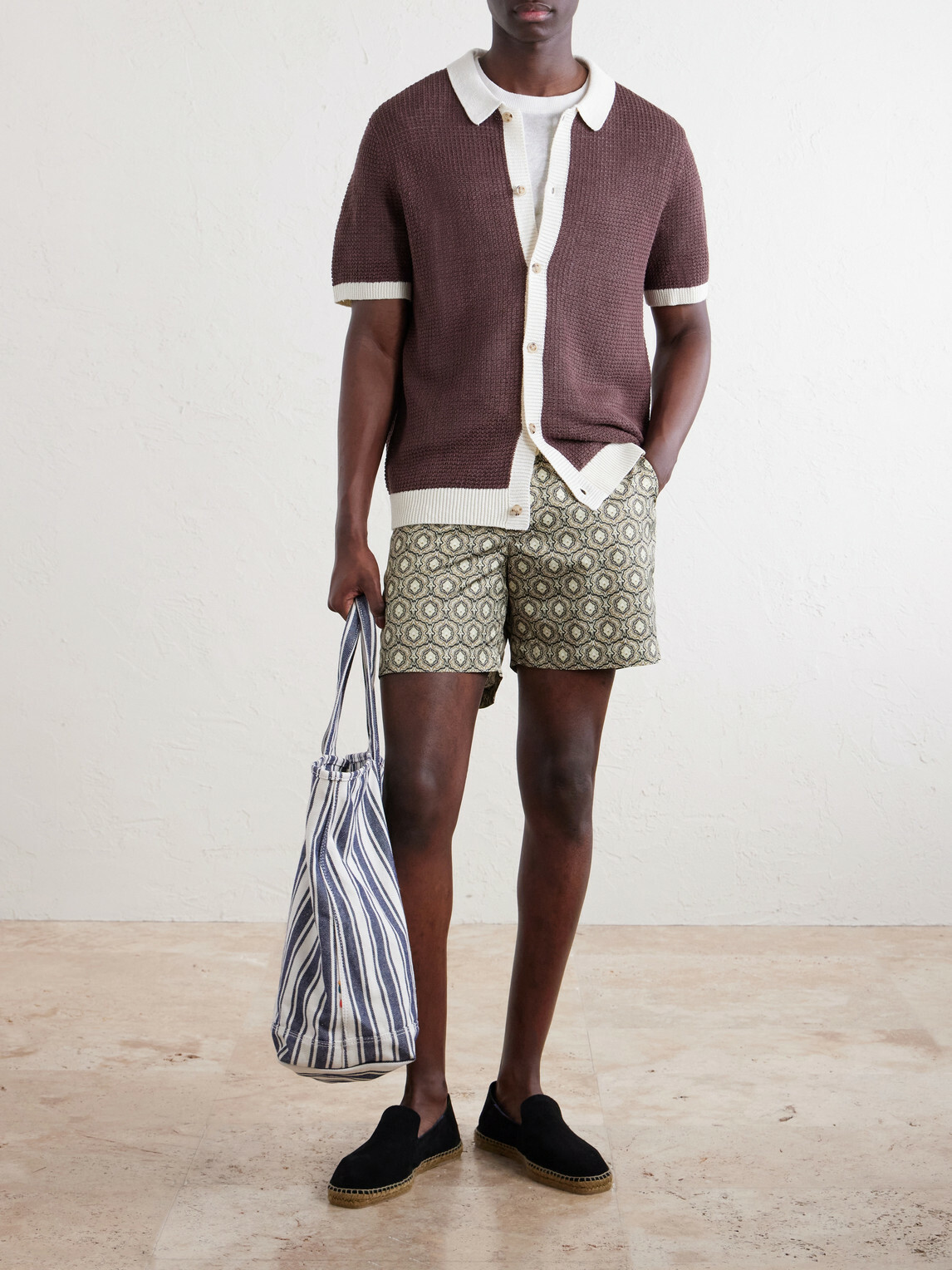 Onia - Crocheted Linen Shirt - Brown