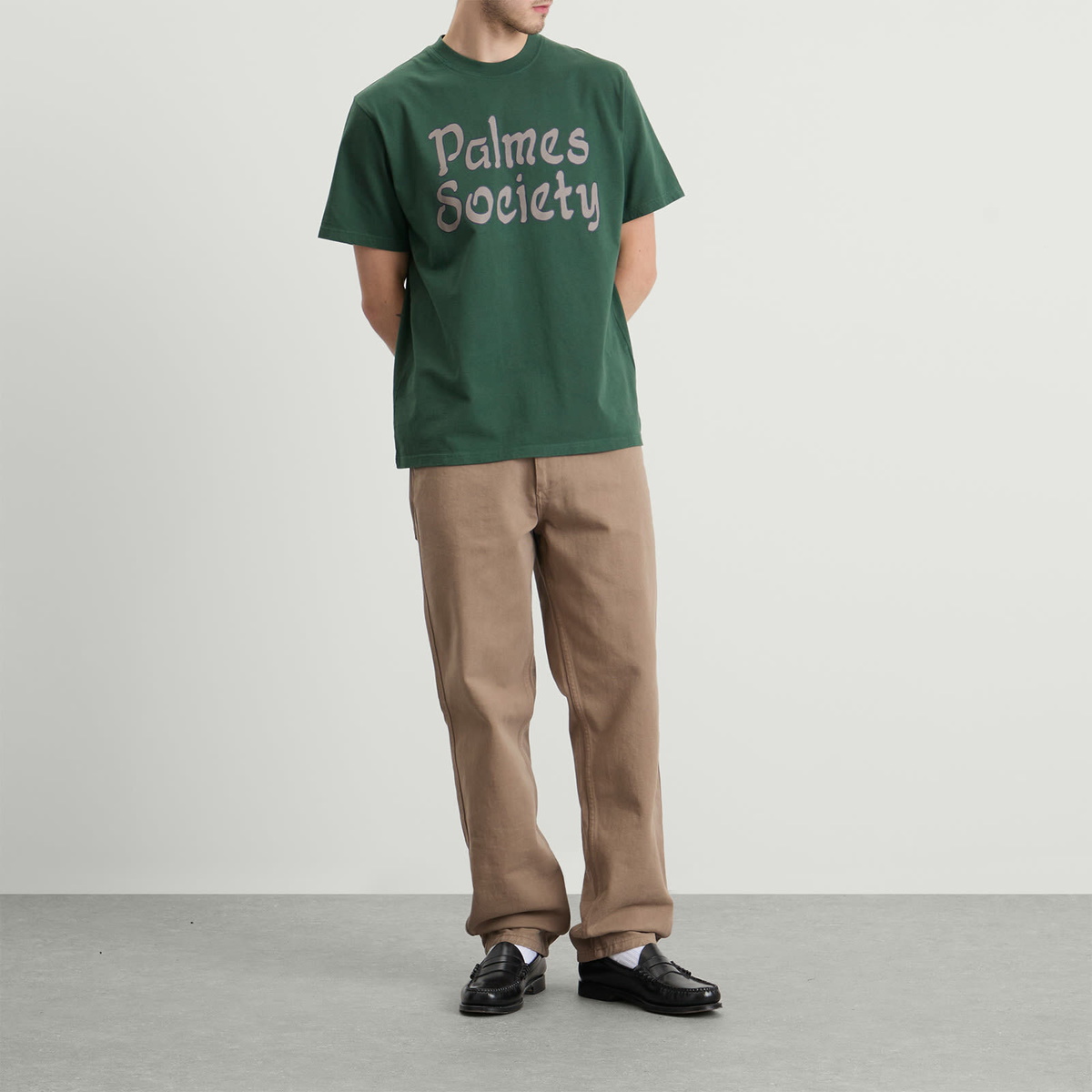 Palmes Men's Society T-Shirt in Dark Green