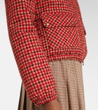 Moncler Lanset houndstooth cotton down jacket