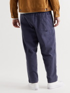 YMC - Alva Tapered Stretch-Cotton Jacquard Drawstring Trousers - Blue - L